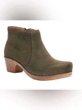 Dansko Olive Suede Maria Ankle Bootie 6.5